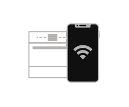 An icon of a wall oven and a smartphone.