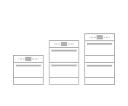 An icon of three wall ovens.