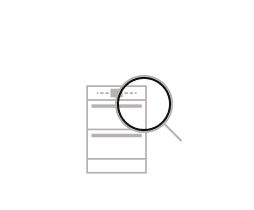 An icon of a wall oven with a magnifying glass over it.