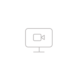 An icon of a computer screen with a video camera on the screen.