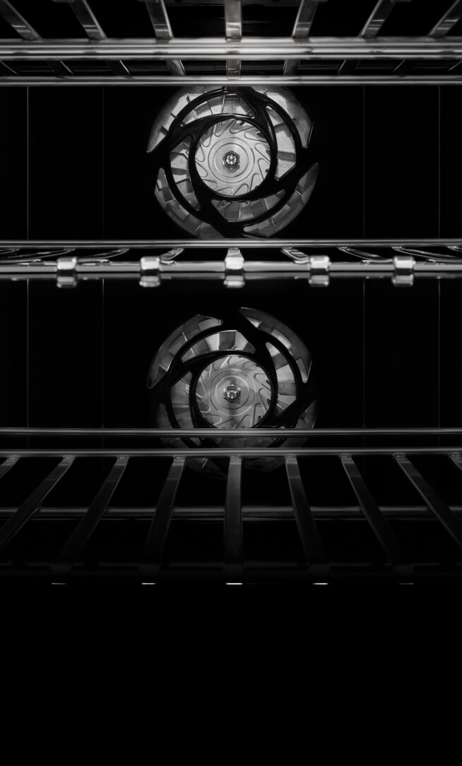 The interior of JennAir® Wall Oven, showing the twin convection fans. The interior of JennAir® Wall Oven, showing the twin convection fans.