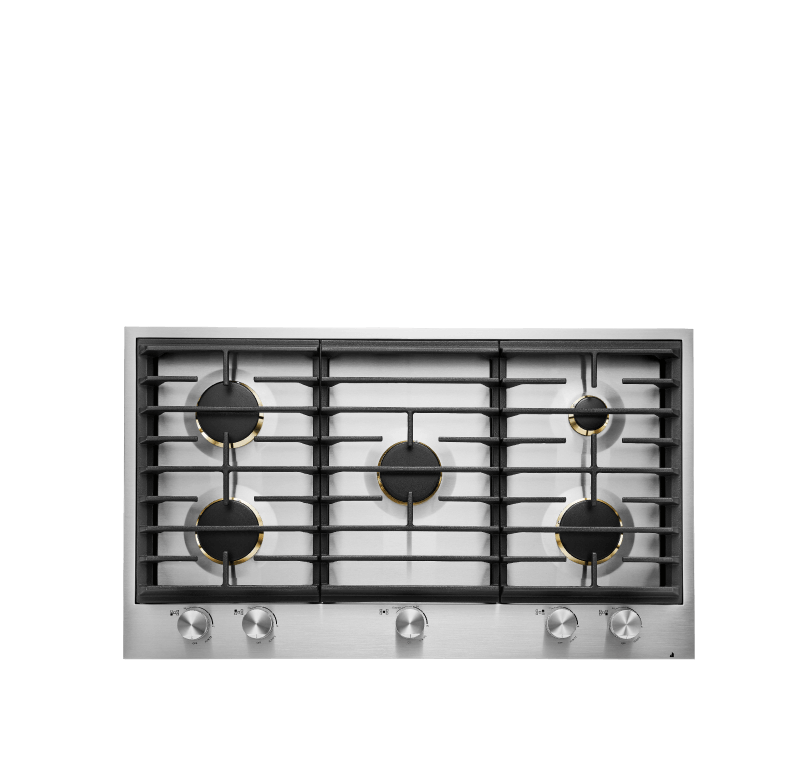 A JennAir® EuroStyle 5-Burner Cooktop.