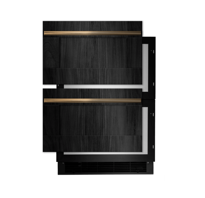 A JennAir® Panel-Ready Double Refrigerator Drawer.