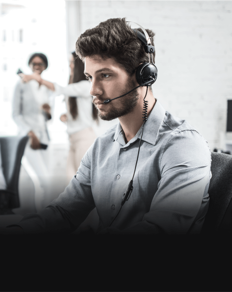 A man wearing a headset.