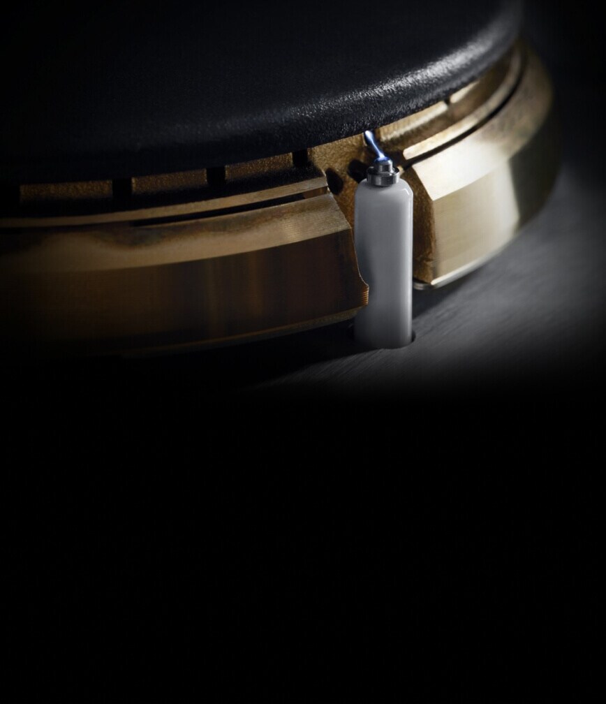 The ignition point on a brass burner.