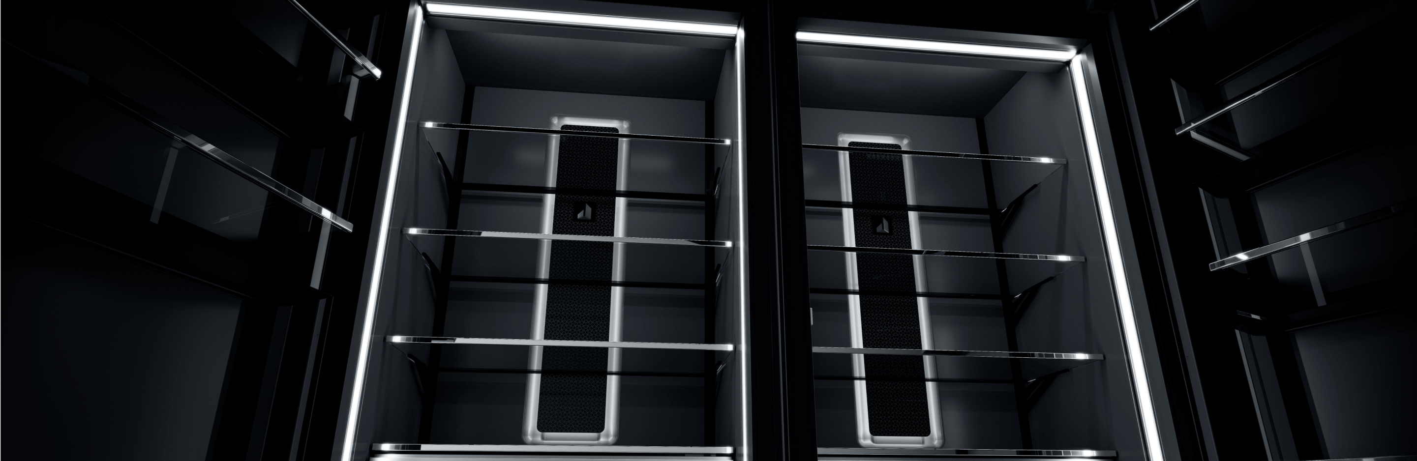 A pair of empty, open JennAir® Columns. 