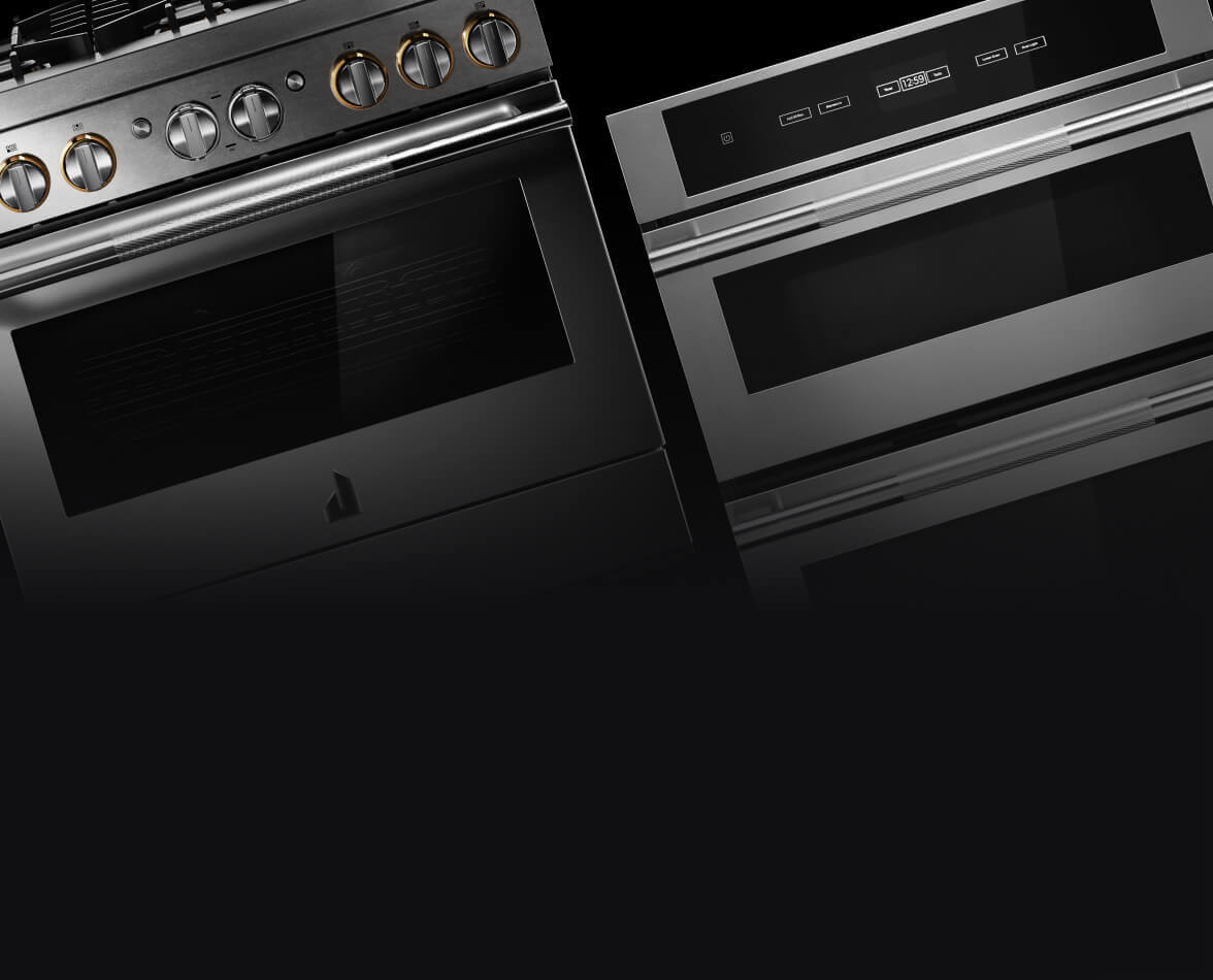 JennAir® appliances on a black background.