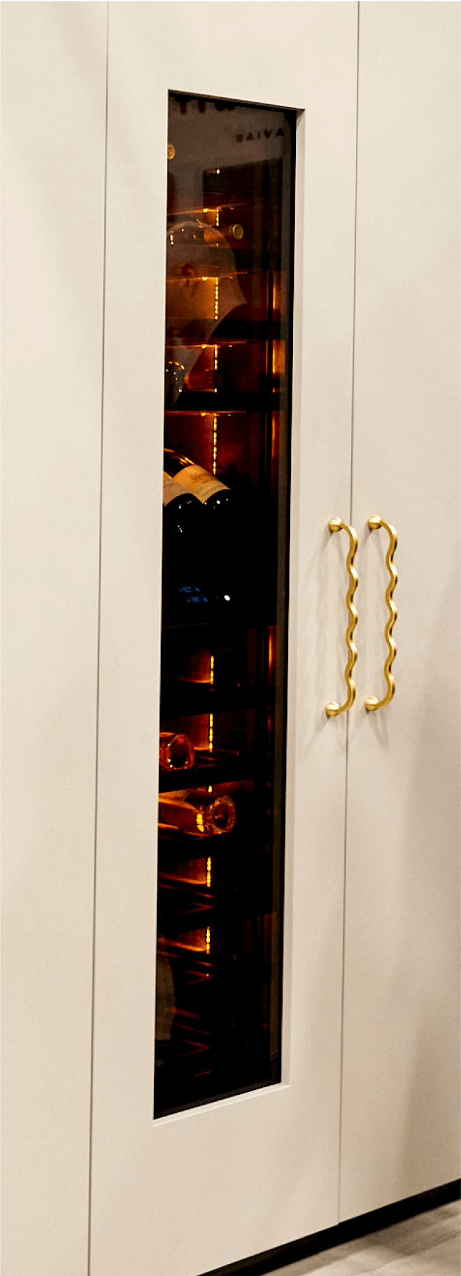 A custom-panel JennAir® wine column.