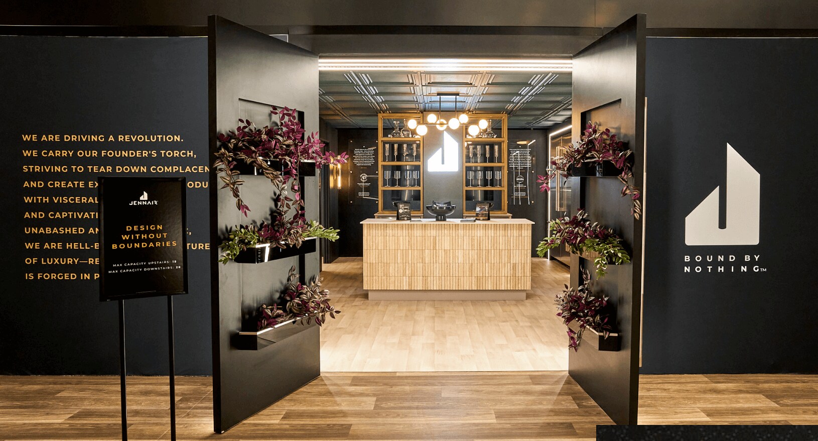 The entrance to the JennAir lounge at KBIS 2024.