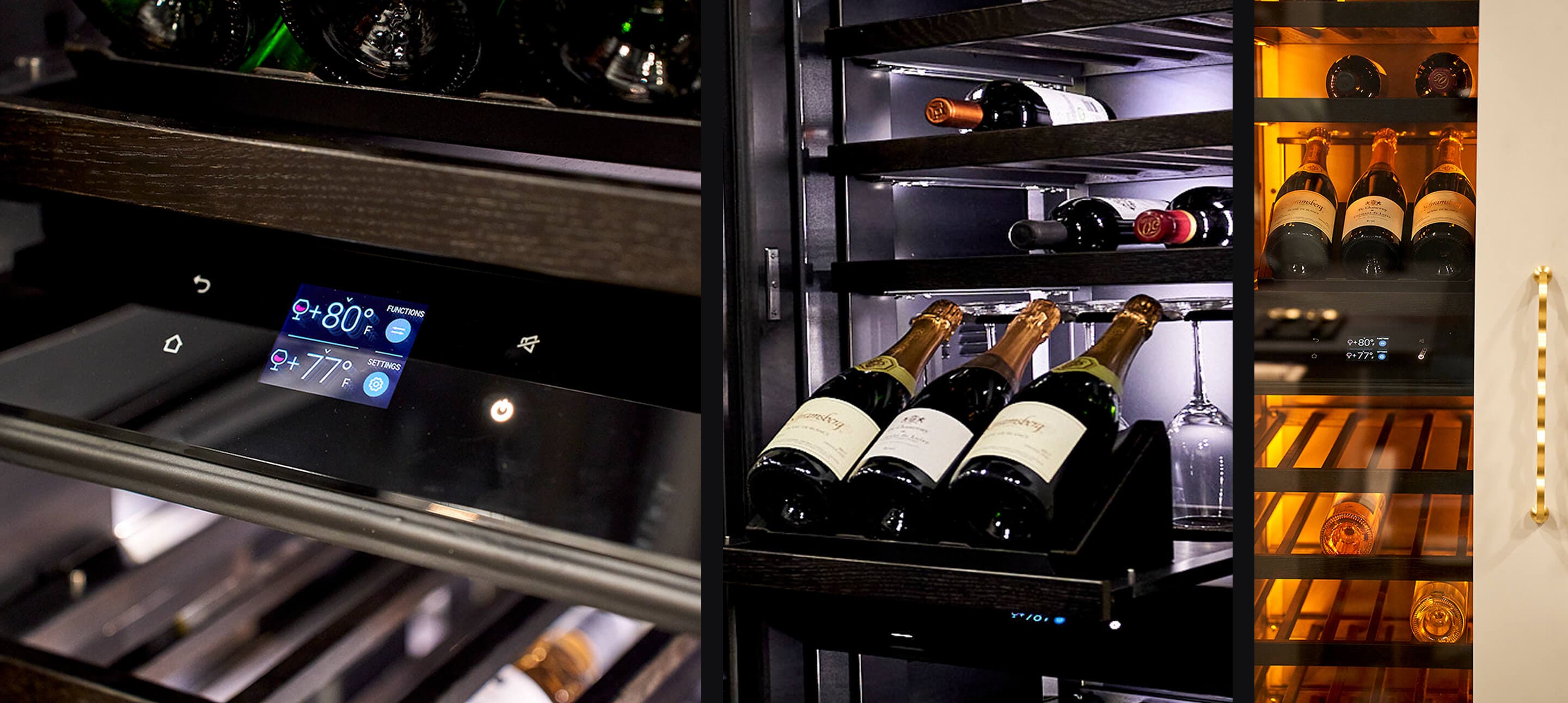 A collage of JennAir® Wine Cellar. 