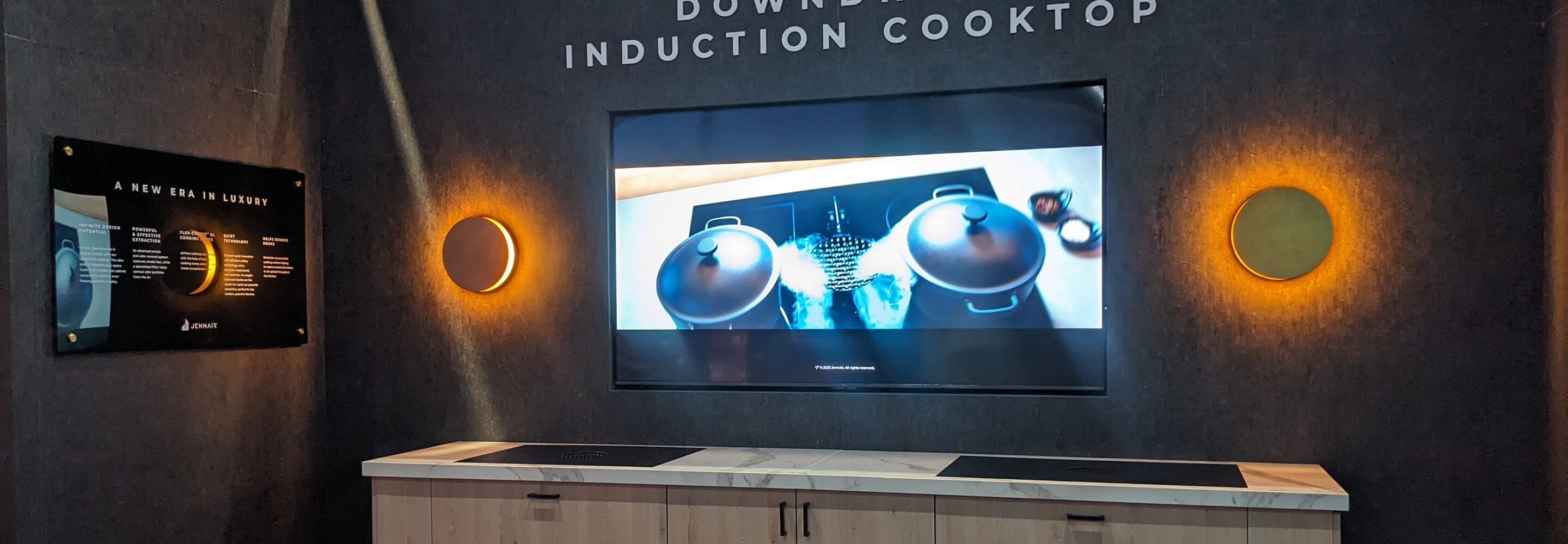 The induction display at the JennAir® booth at KBIS 2025. 
