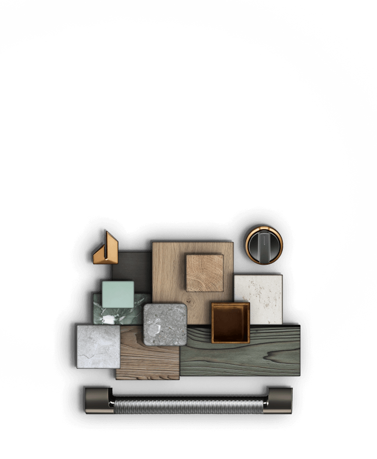 A palette of materials.