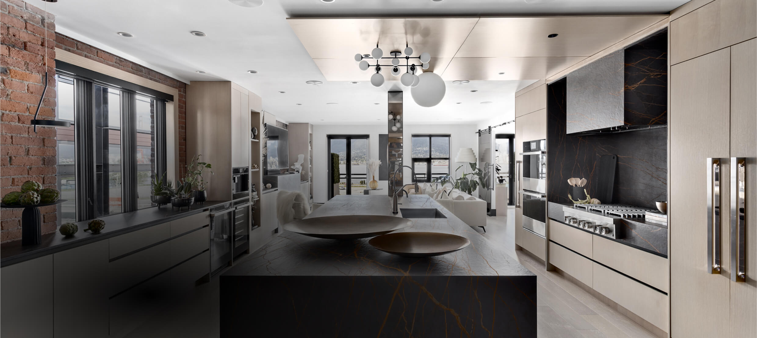 A modern kitchen featuring JennAir® appliances.