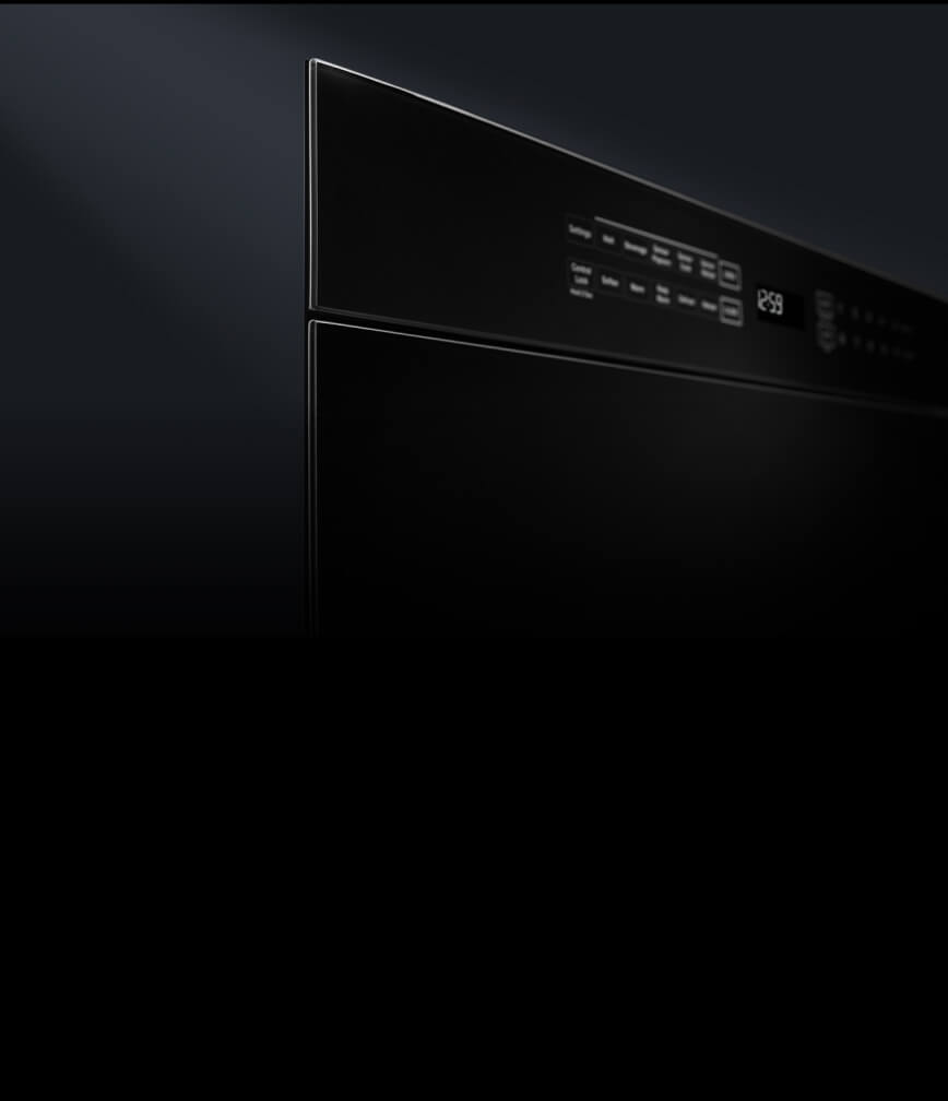 The side of the microwave drawer, showing off the 1/8-inch cabinet reveals.