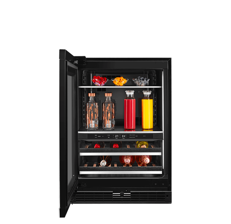 A Panel-Ready 24" Built-In Undercounter Beverage Center, Left Swing