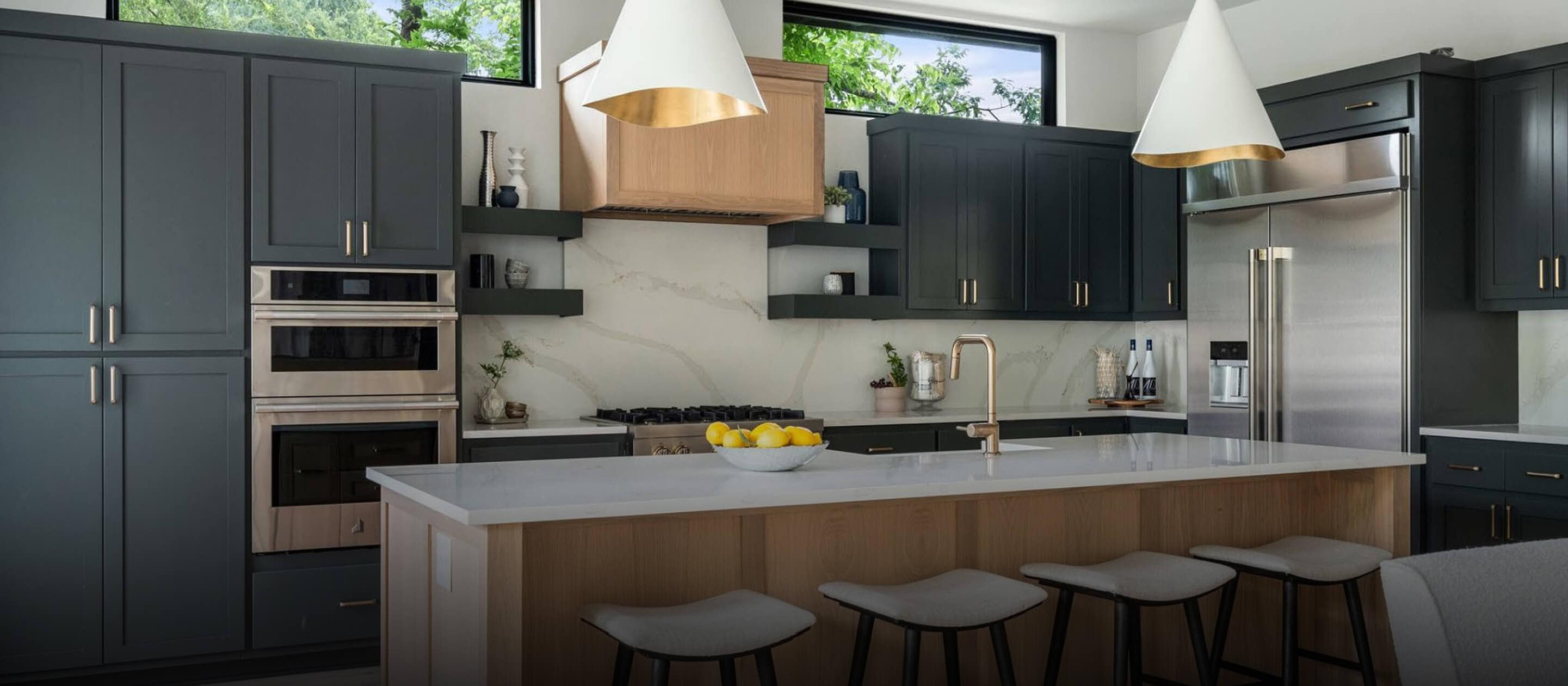 A luxury kitchen with JennAir® appliances.