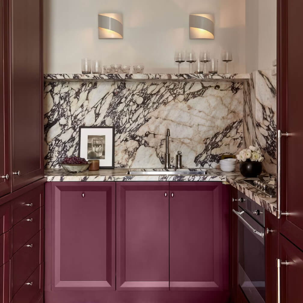 A kitchen designed by Jeremiah Brent that features JennAir appliances.