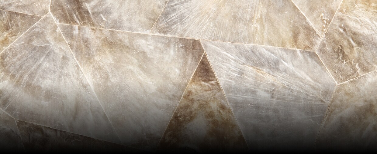 A close up of the texture of Capiz Copper