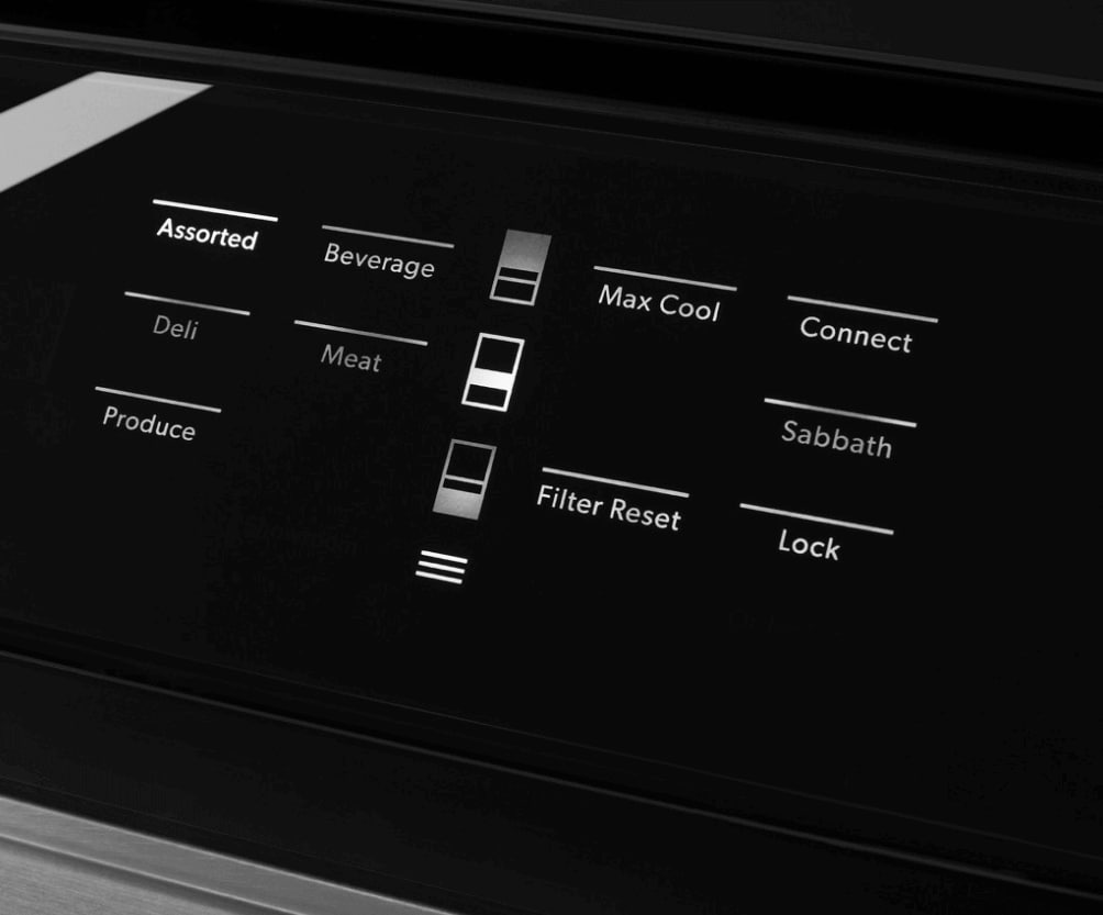 The center control panel inside the column.