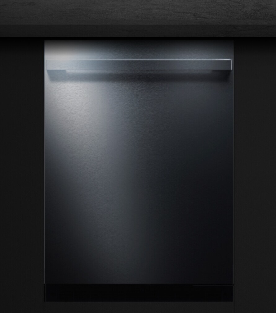 A NOIR™ design undercounter refrigerator blending seamlessly with the cabinetry.