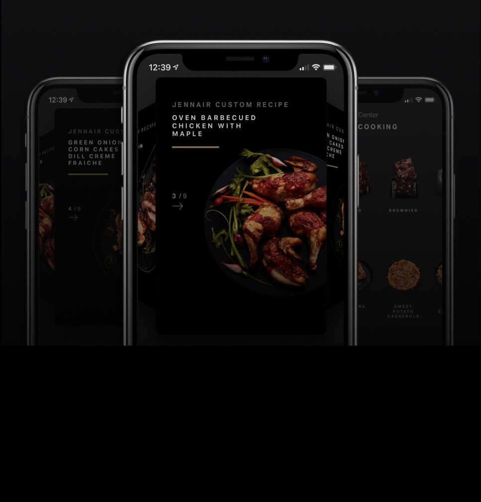 JennAir® Assisted Cooking shown on the JennAir® App.