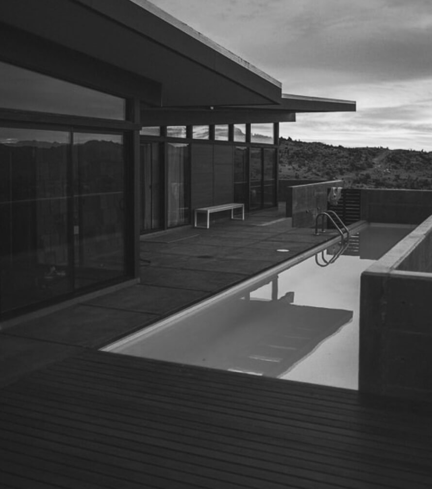 The exterior of a luxury home.