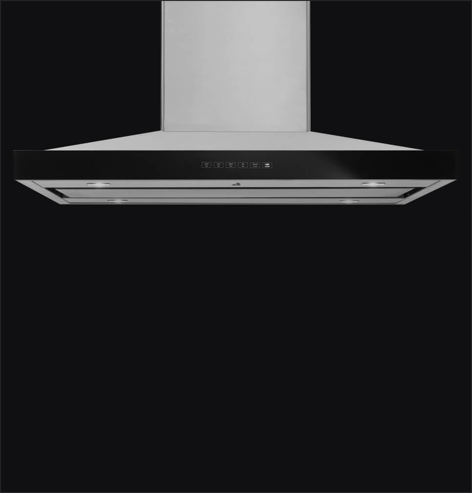 A pyramid-style wall mount hood with perimetric ventilation.