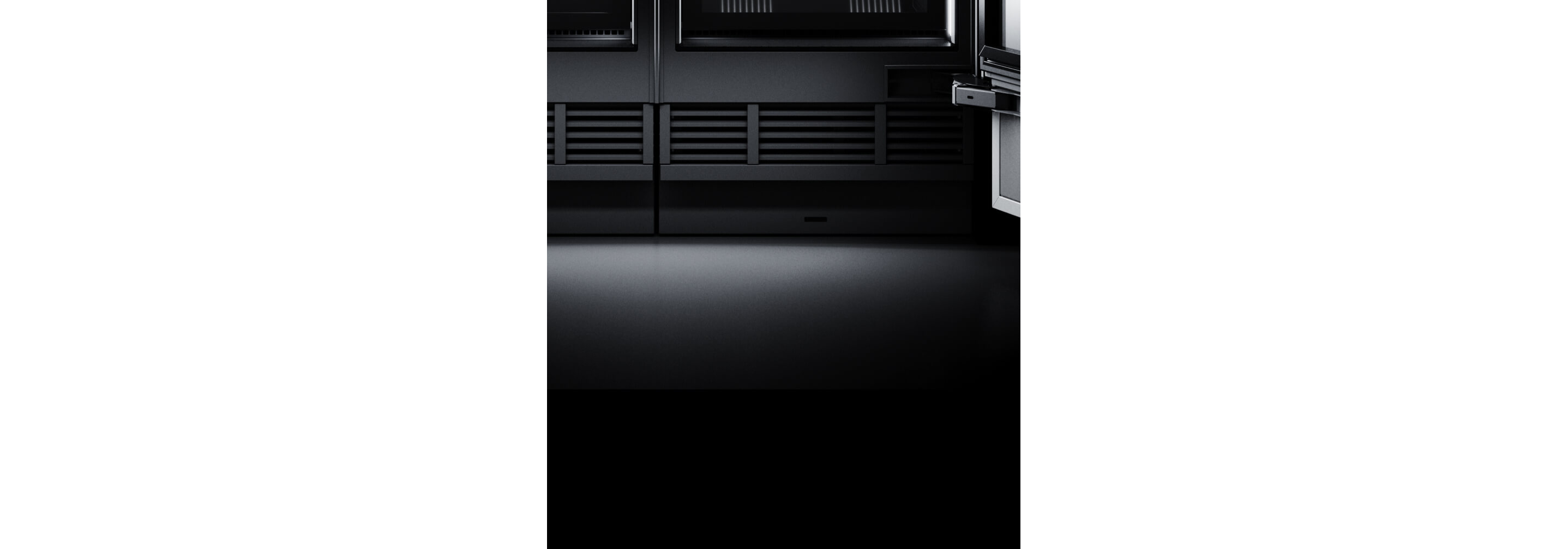A black toe kick on a JennAir® column pair.
