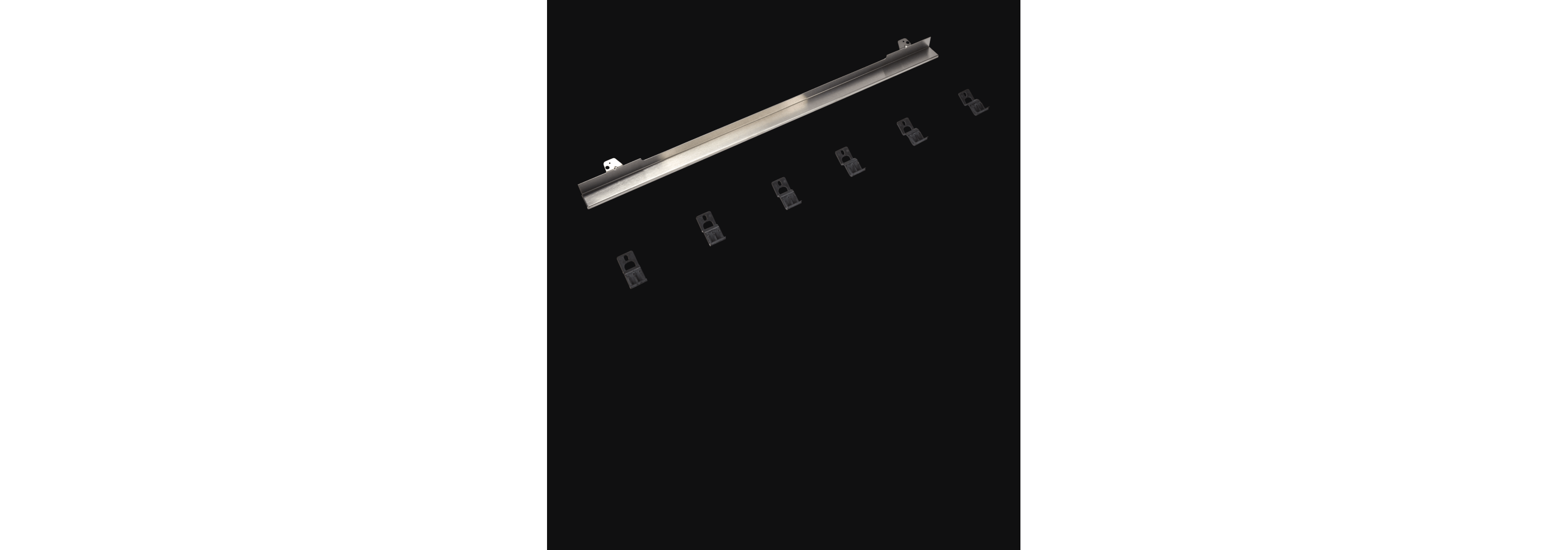A trim kit isolated on a black background.