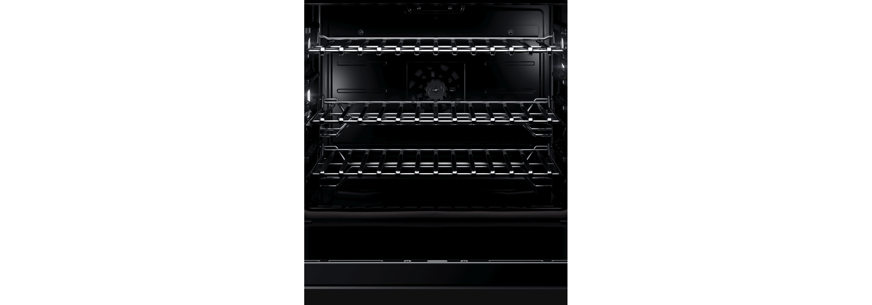 The interior of a JennAir® Wall Oven, showing the racks.