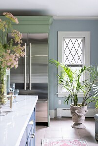 A JennAIr® Built-In refrigerator installed in the kitchen