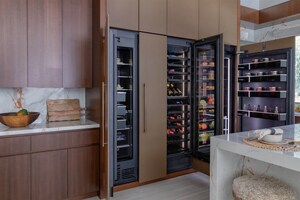 Open JennAir® Column Refrigerators and Freezers with custom cabinetry panels