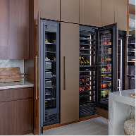 Open JennAir® Column Refrigerators and Freezers with custom cabinetry panels