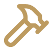 An icon of a hammer. 