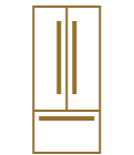 An icon of a freestanding refrigerator. 