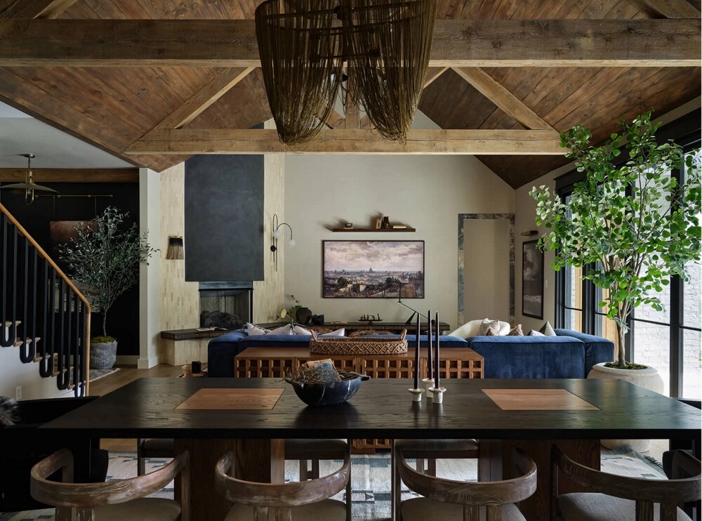 A view into the living room from the kitchen