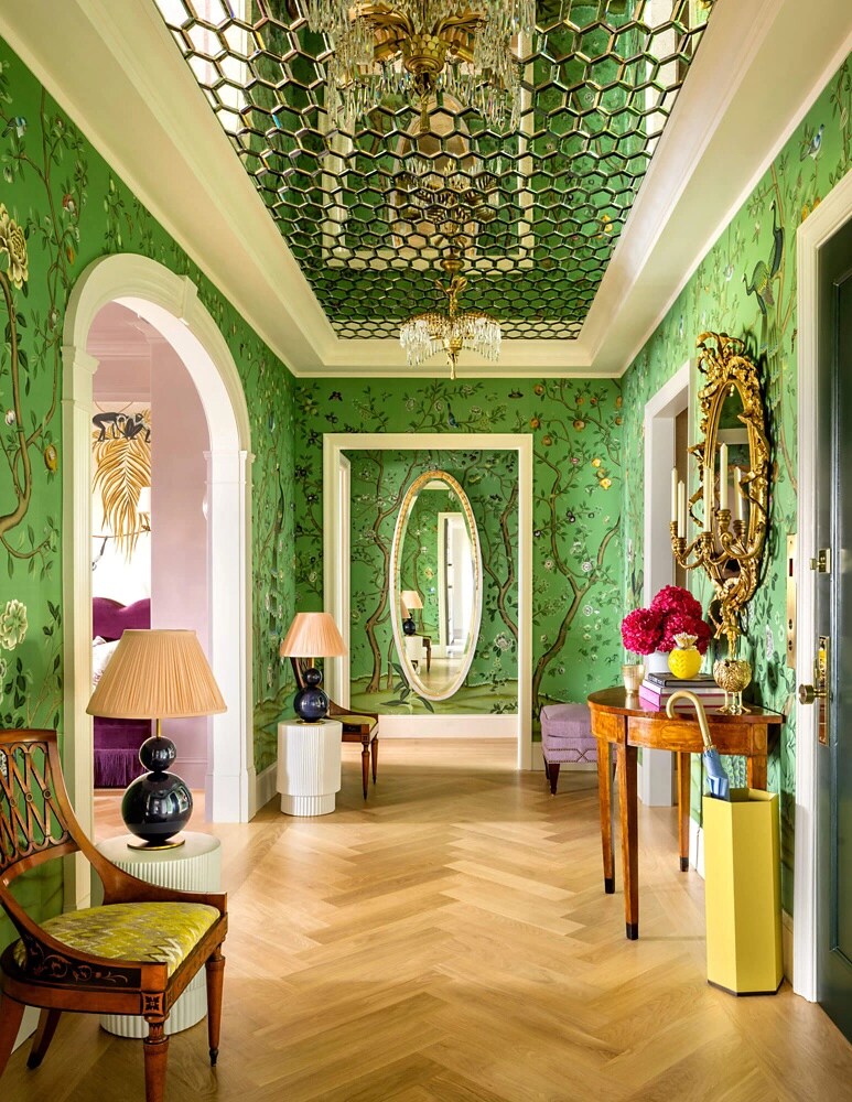 A spring green hallway.