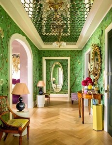 A spring green hallway.