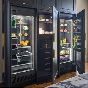 Open JennAir® Column Refrigerators and Freezers in the kitchen 