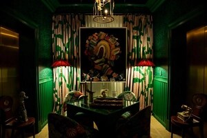 A dramatic gaming room in the Kips Bay Dallas Show House 