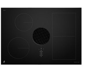 A JennAir® 30-inch induction downdraft cooktop.