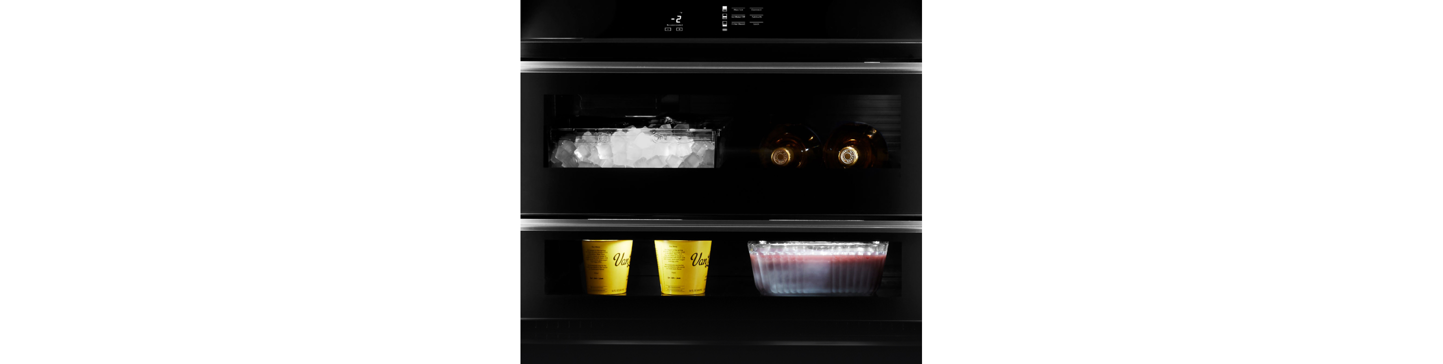 A filled ice bin in a Column Freezer.