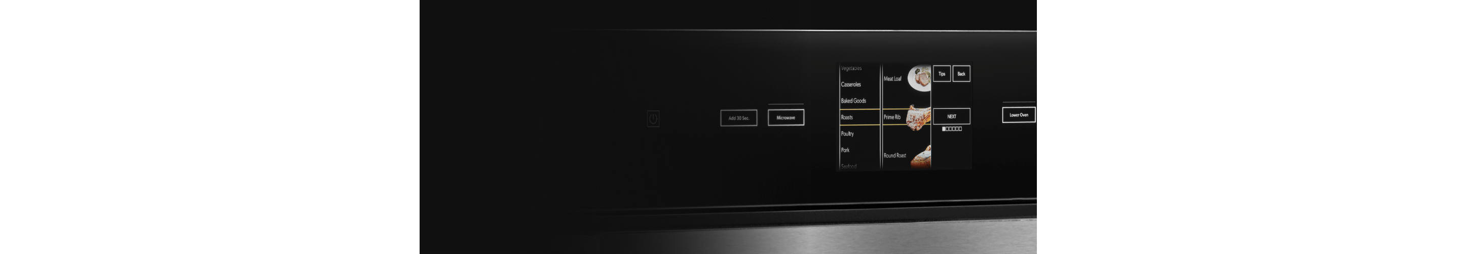 An image of the wall oven's Culinary Center on the LCD screen.