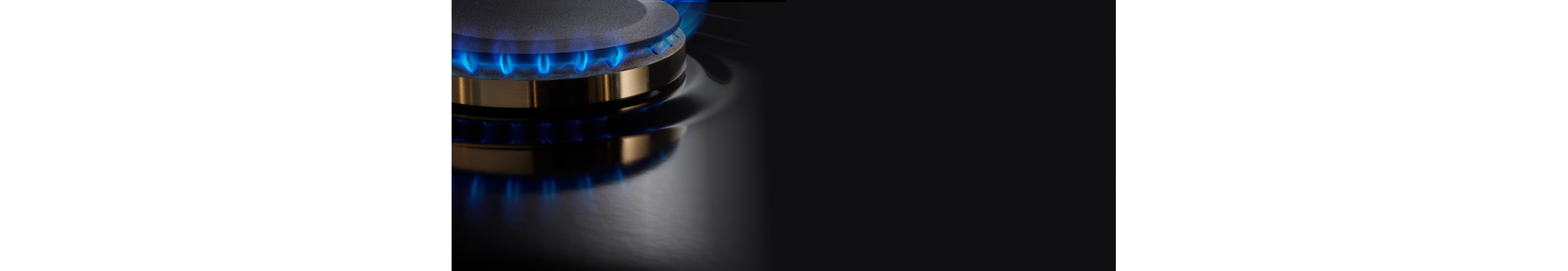 Closeup of the shining cooktop surface.
