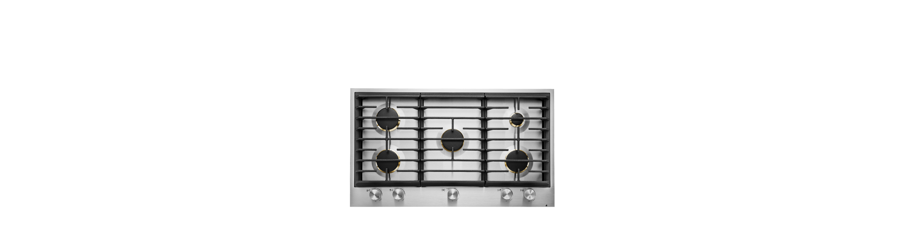 A 36" Euro-Style 5-Burner Gas Cooktop.