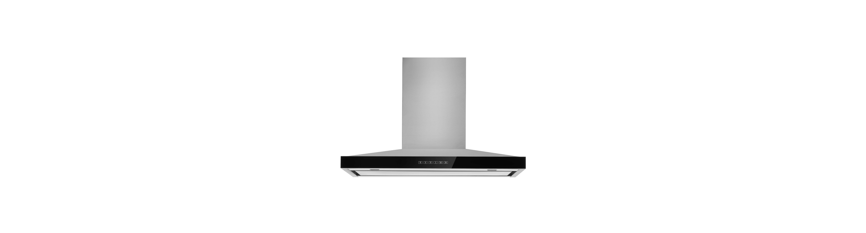 A 36-inch stainless steel canopy wall hood.