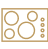An icon of an electric radiant cooktop. 