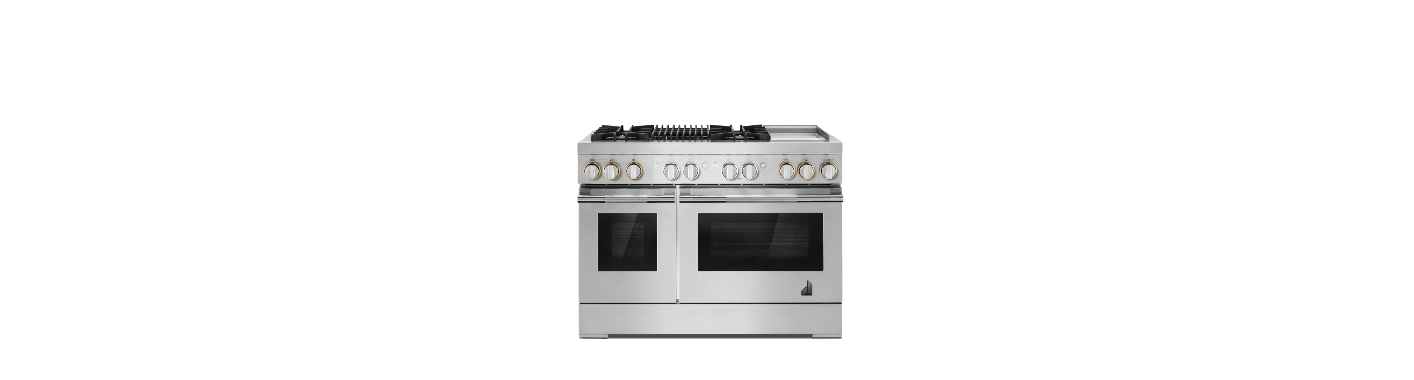 A JennAir® RISE™ Dual-Fuel Range.