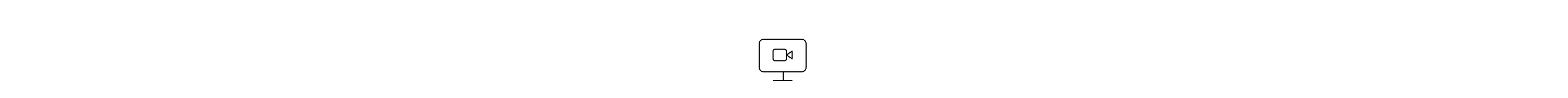 An icon of a video camera inside of a computer monitor.