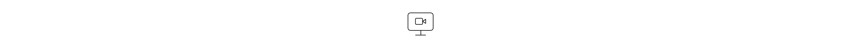 An icon of a computer screen with a video camera on the screen. 